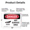 Signmission Hot Surface Sign, 7 in H x 10 in W, Plastic, Hot Surfaces In This Area OS-2PACK-DS-P-710-L-2217 - alternate 5